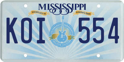 MS license plate KOI554