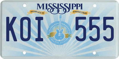 MS license plate KOI555