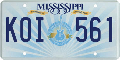 MS license plate KOI561