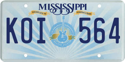 MS license plate KOI564