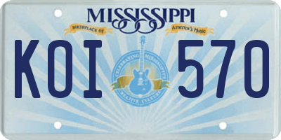 MS license plate KOI570