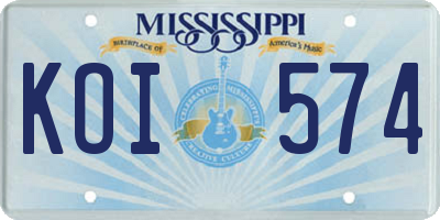 MS license plate KOI574