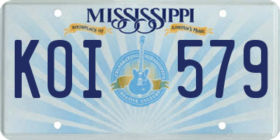 MS license plate KOI579