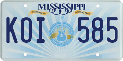 MS license plate KOI585