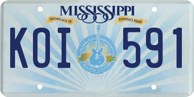MS license plate KOI591