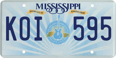 MS license plate KOI595