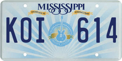 MS license plate KOI614