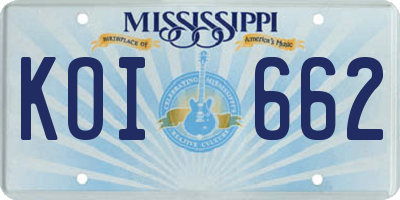 MS license plate KOI662