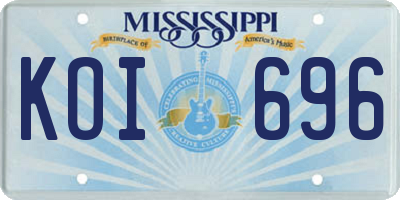 MS license plate KOI696