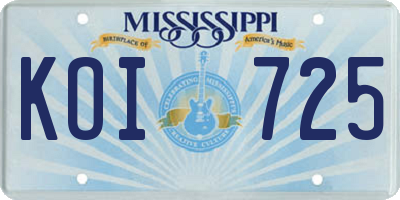 MS license plate KOI725