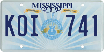 MS license plate KOI741