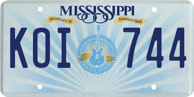 MS license plate KOI744