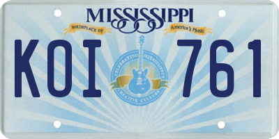 MS license plate KOI761
