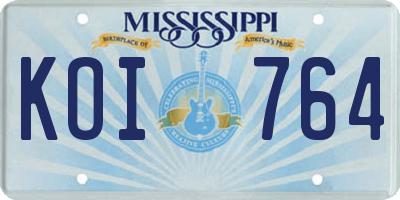 MS license plate KOI764