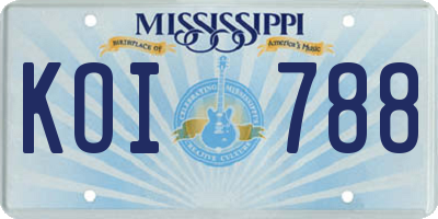 MS license plate KOI788