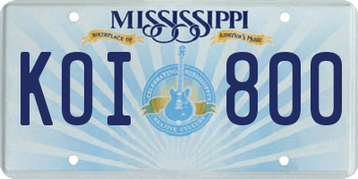 MS license plate KOI800
