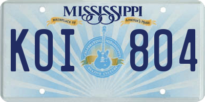 MS license plate KOI804