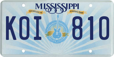 MS license plate KOI810