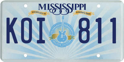 MS license plate KOI811