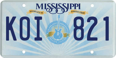 MS license plate KOI821