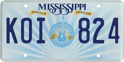 MS license plate KOI824