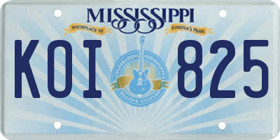 MS license plate KOI825