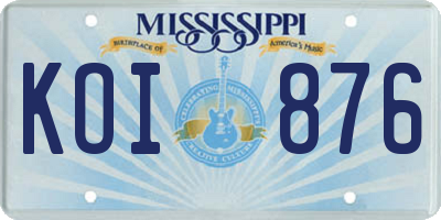 MS license plate KOI876