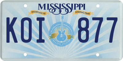 MS license plate KOI877