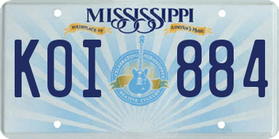 MS license plate KOI884