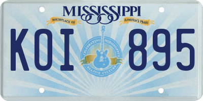 MS license plate KOI895