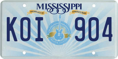 MS license plate KOI904