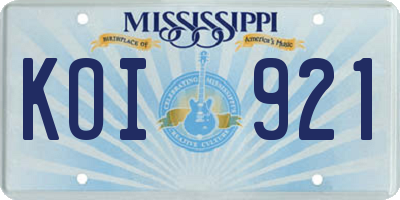 MS license plate KOI921