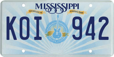 MS license plate KOI942