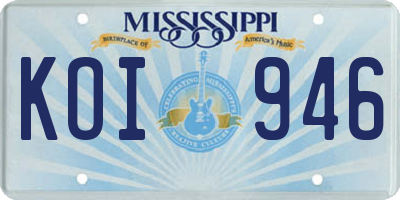 MS license plate KOI946