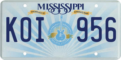 MS license plate KOI956