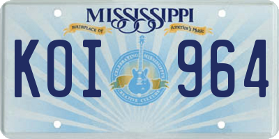 MS license plate KOI964