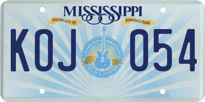 MS license plate KOJ054