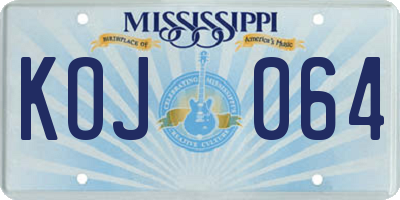 MS license plate KOJ064