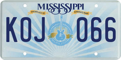 MS license plate KOJ066