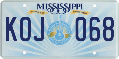 MS license plate KOJ068