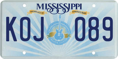 MS license plate KOJ089