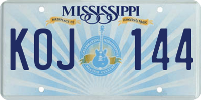 MS license plate KOJ144