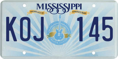 MS license plate KOJ145