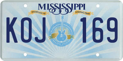 MS license plate KOJ169