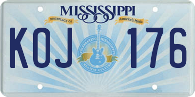 MS license plate KOJ176
