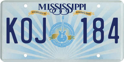 MS license plate KOJ184