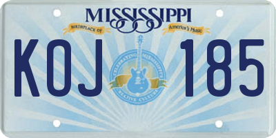 MS license plate KOJ185