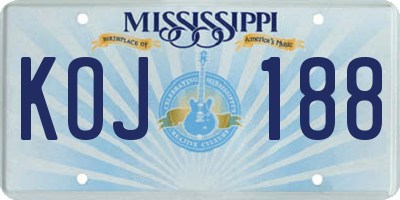 MS license plate KOJ188