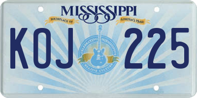 MS license plate KOJ225