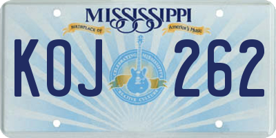 MS license plate KOJ262